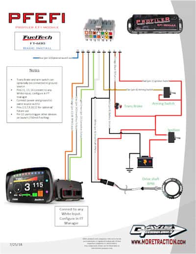 PFEFI-FuelTech FT600 Wiring Diagram